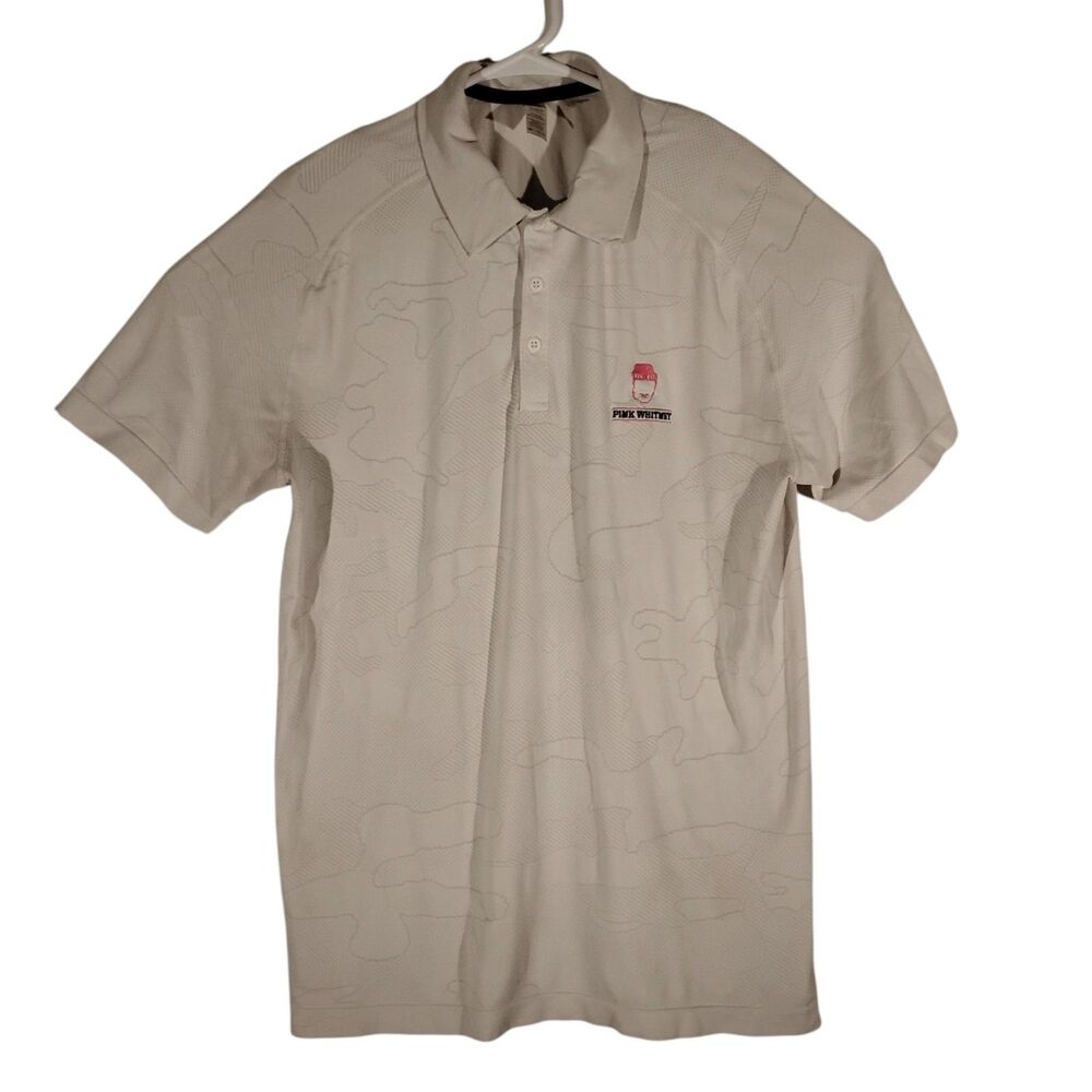 UNRL polo shirt mens M Medium white camo Pimk Whitney BArstool Sports golf